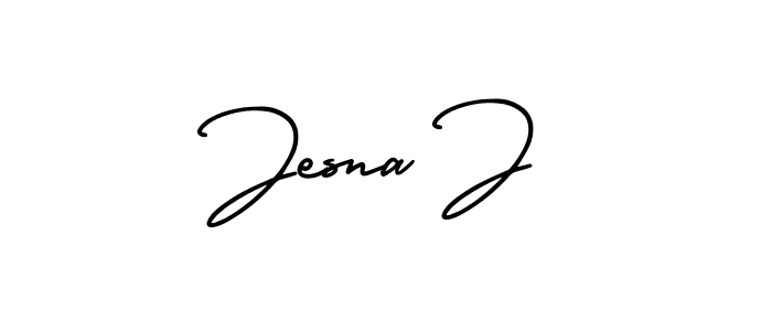 Jesna J stylish signature style. Best Handwritten Sign (AmerikaSignatureDemo-Regular) for my name. Handwritten Signature Collection Ideas for my name Jesna J. Jesna J signature style 3 images and pictures png