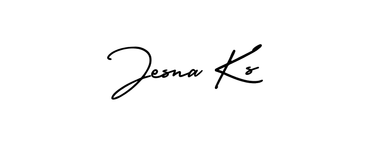 Use a signature maker to create a handwritten signature online. With this signature software, you can design (AmerikaSignatureDemo-Regular) your own signature for name Jesna Ks. Jesna Ks signature style 3 images and pictures png