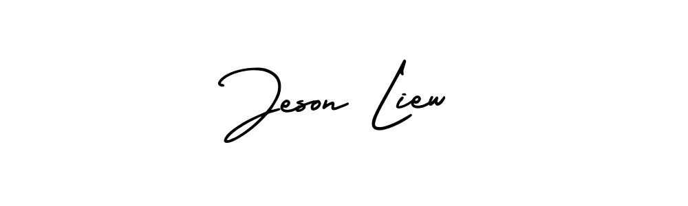 Make a beautiful signature design for name Jeson Liew. With this signature (AmerikaSignatureDemo-Regular) style, you can create a handwritten signature for free. Jeson Liew signature style 3 images and pictures png