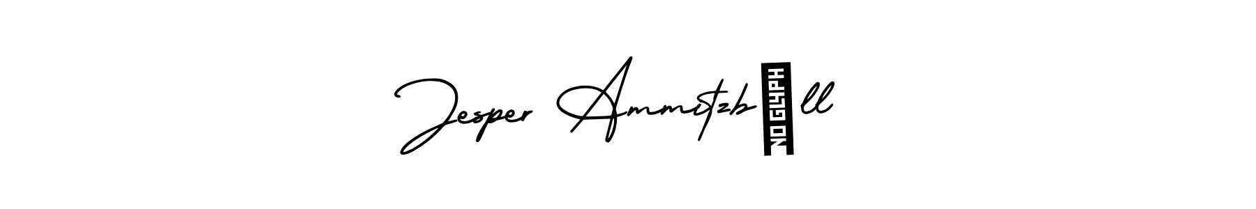 You should practise on your own different ways (AmerikaSignatureDemo-Regular) to write your name (Jesper Ammitzbøll) in signature. don't let someone else do it for you. Jesper Ammitzbøll signature style 3 images and pictures png