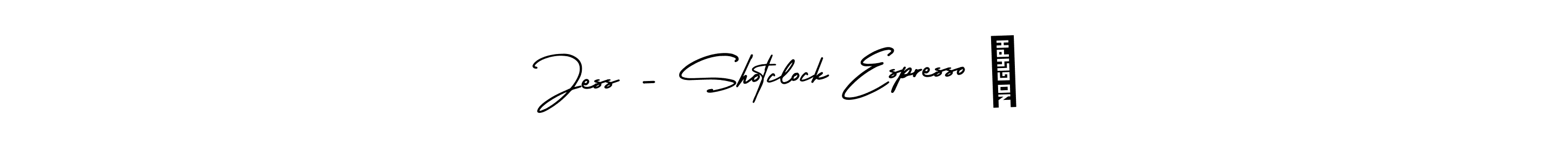 Also we have Jess - Shotclock Espresso ❤ name is the best signature style. Create professional handwritten signature collection using AmerikaSignatureDemo-Regular autograph style. Jess - Shotclock Espresso ❤ signature style 3 images and pictures png