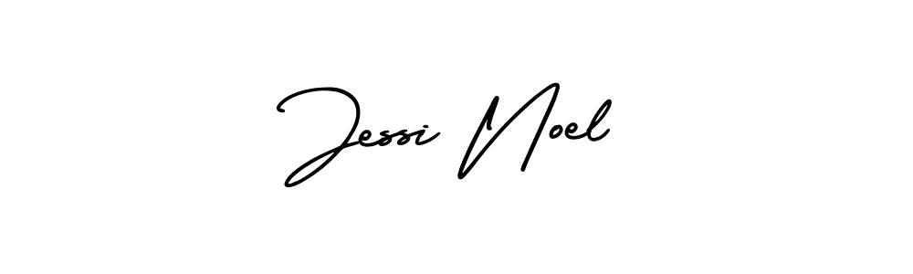 You should practise on your own different ways (AmerikaSignatureDemo-Regular) to write your name (Jessi Noel) in signature. don't let someone else do it for you. Jessi Noel signature style 3 images and pictures png