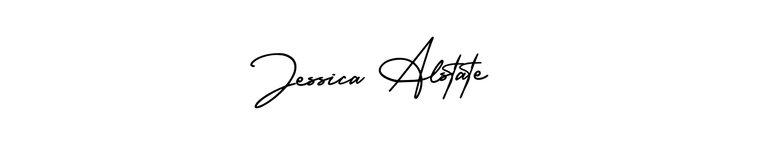How to make Jessica Alstate name signature. Use AmerikaSignatureDemo-Regular style for creating short signs online. This is the latest handwritten sign. Jessica Alstate signature style 3 images and pictures png