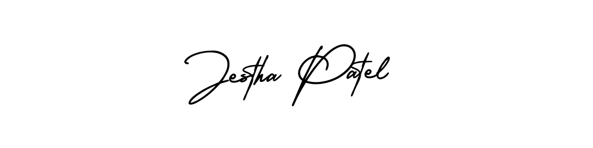 How to make Jestha Patel signature? AmerikaSignatureDemo-Regular is a professional autograph style. Create handwritten signature for Jestha Patel name. Jestha Patel signature style 3 images and pictures png