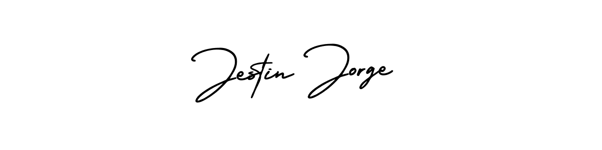 AmerikaSignatureDemo-Regular is a professional signature style that is perfect for those who want to add a touch of class to their signature. It is also a great choice for those who want to make their signature more unique. Get Jestin Jorge name to fancy signature for free. Jestin Jorge signature style 3 images and pictures png