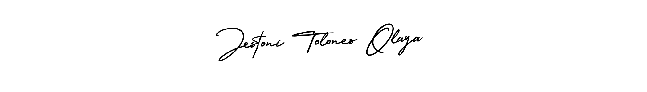 if you are searching for the best signature style for your name Jestoni Tolones Olaya. so please give up your signature search. here we have designed multiple signature styles  using AmerikaSignatureDemo-Regular. Jestoni Tolones Olaya signature style 3 images and pictures png