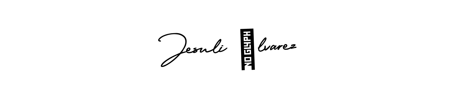 The best way (AmerikaSignatureDemo-Regular) to make a short signature is to pick only two or three words in your name. The name Jesuli Álvarez include a total of six letters. For converting this name. Jesuli Álvarez signature style 3 images and pictures png