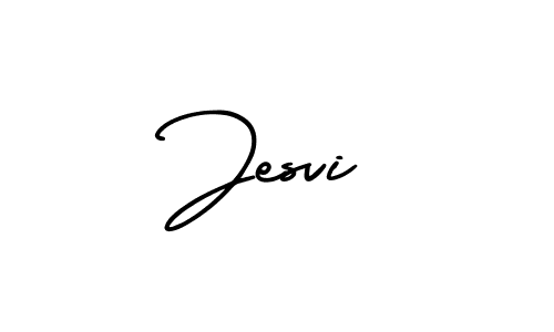 Use a signature maker to create a handwritten signature online. With this signature software, you can design (AmerikaSignatureDemo-Regular) your own signature for name Jesvi. Jesvi signature style 3 images and pictures png