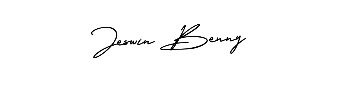 Jeswin Benny stylish signature style. Best Handwritten Sign (AmerikaSignatureDemo-Regular) for my name. Handwritten Signature Collection Ideas for my name Jeswin Benny. Jeswin Benny signature style 3 images and pictures png