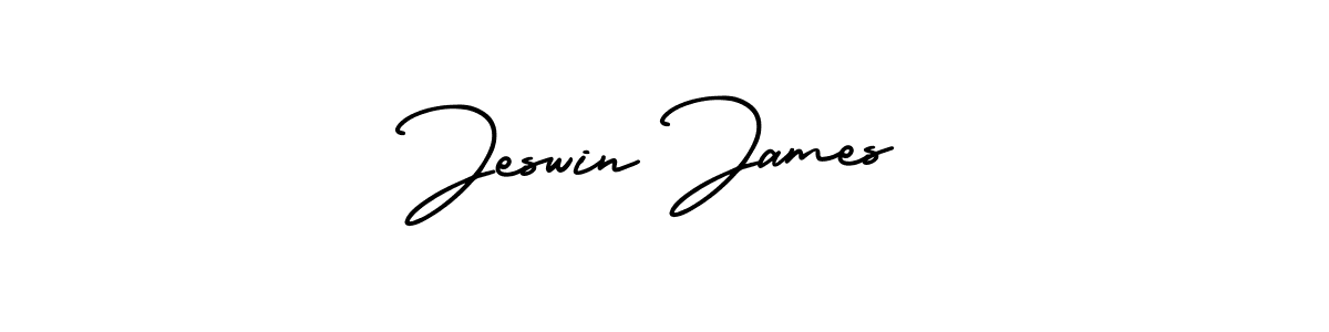 Jeswin James stylish signature style. Best Handwritten Sign (AmerikaSignatureDemo-Regular) for my name. Handwritten Signature Collection Ideas for my name Jeswin James. Jeswin James signature style 3 images and pictures png