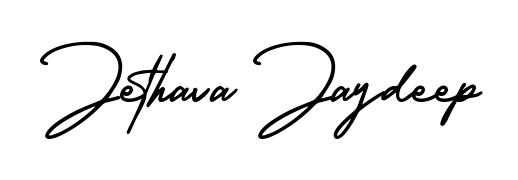 Discover how Jethava Jaydeep looks in an executive cursive font (AmerikaSignatureDemo-Regular). Perfect for legal documents, invoices, and certificates. Jethava Jaydeep signature style 3 images and pictures png