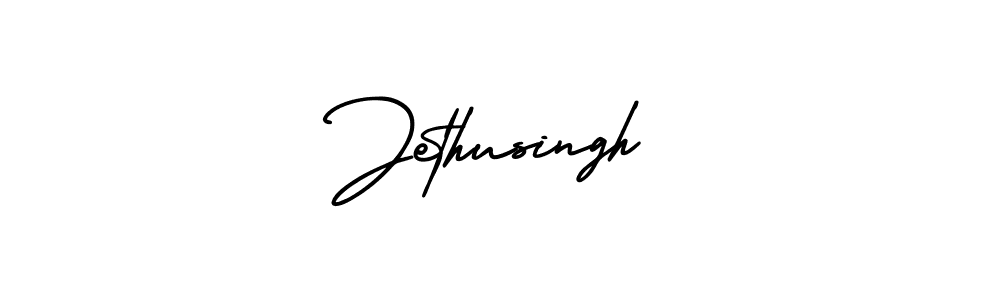 You should practise on your own different ways (AmerikaSignatureDemo-Regular) to write your name (Jethusingh) in signature. don't let someone else do it for you. Jethusingh signature style 3 images and pictures png