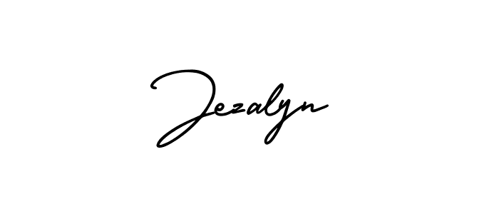 The best way (AmerikaSignatureDemo-Regular) to make a short signature is to pick only two or three words in your name. The name Jezalyn include a total of six letters. For converting this name. Jezalyn signature style 3 images and pictures png