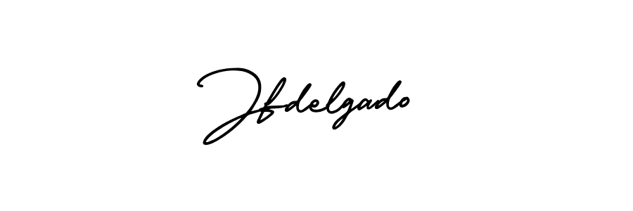 How to make Jfdelgado name signature. Use AmerikaSignatureDemo-Regular style for creating short signs online. This is the latest handwritten sign. Jfdelgado signature style 3 images and pictures png