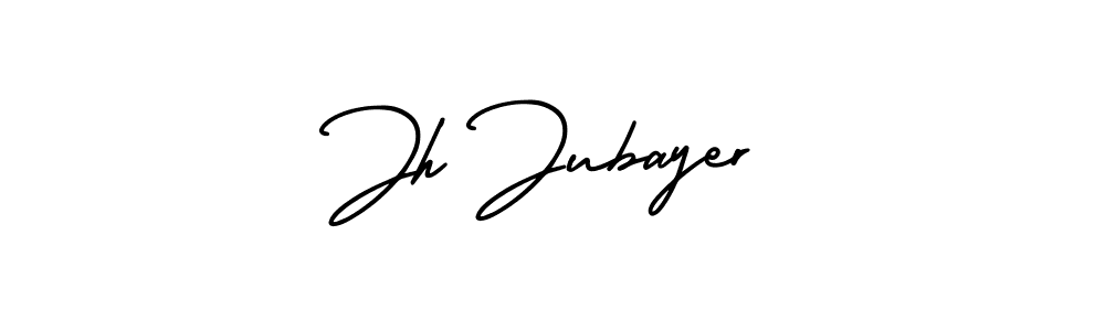 The best way (AmerikaSignatureDemo-Regular) to make a short signature is to pick only two or three words in your name. The name Jh Jubayer include a total of six letters. For converting this name. Jh Jubayer signature style 3 images and pictures png