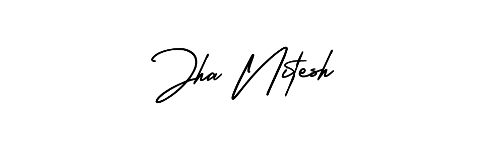 AmerikaSignatureDemo-Regular is a professional signature style that is perfect for those who want to add a touch of class to their signature. It is also a great choice for those who want to make their signature more unique. Get Jha Nitesh name to fancy signature for free. Jha Nitesh signature style 3 images and pictures png