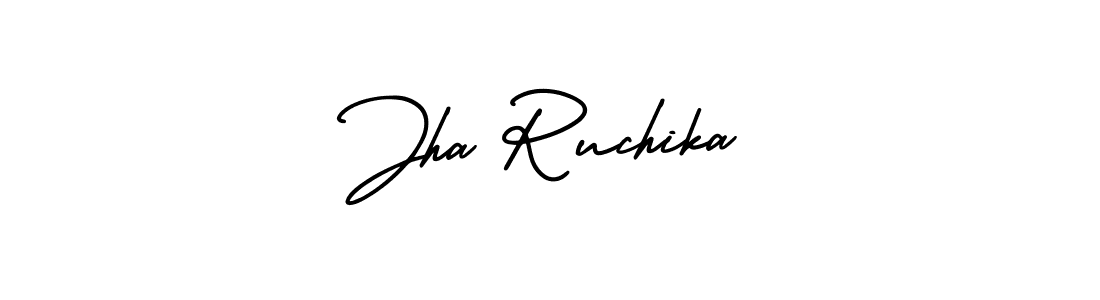 Also You can easily find your signature by using the search form. We will create Jha Ruchika name handwritten signature images for you free of cost using AmerikaSignatureDemo-Regular sign style. Jha Ruchika signature style 3 images and pictures png