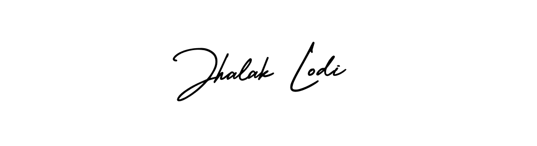 You should practise on your own different ways (AmerikaSignatureDemo-Regular) to write your name (Jhalak Lodi) in signature. don't let someone else do it for you. Jhalak Lodi signature style 3 images and pictures png