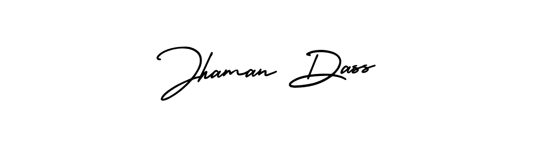 You should practise on your own different ways (AmerikaSignatureDemo-Regular) to write your name (Jhaman Dass) in signature. don't let someone else do it for you. Jhaman Dass signature style 3 images and pictures png