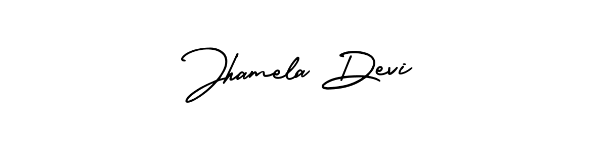 Jhamela Devi stylish signature style. Best Handwritten Sign (AmerikaSignatureDemo-Regular) for my name. Handwritten Signature Collection Ideas for my name Jhamela Devi. Jhamela Devi signature style 3 images and pictures png