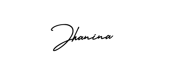 How to make Jhanina name signature. Use AmerikaSignatureDemo-Regular style for creating short signs online. This is the latest handwritten sign. Jhanina signature style 3 images and pictures png