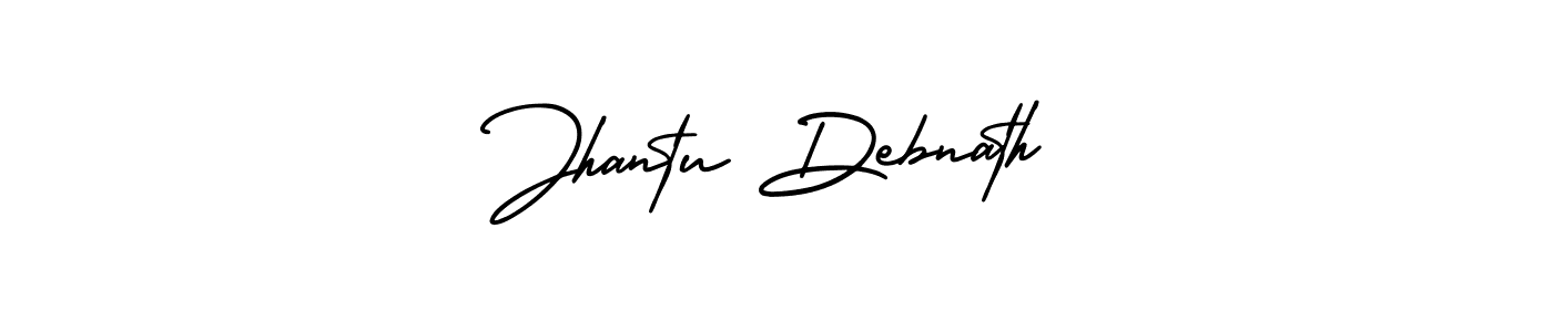 The best way (AmerikaSignatureDemo-Regular) to make a short signature is to pick only two or three words in your name. The name Jhantu Debnath include a total of six letters. For converting this name. Jhantu Debnath signature style 3 images and pictures png