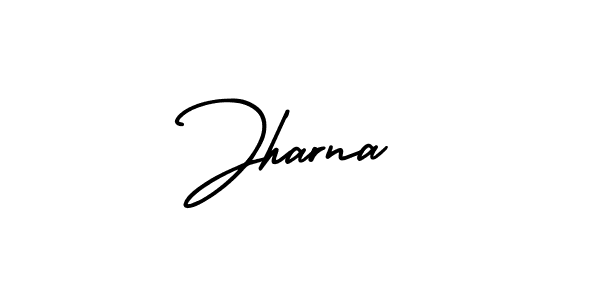 Use a signature maker to create a handwritten signature online. With this signature software, you can design (AmerikaSignatureDemo-Regular) your own signature for name Jharna. Jharna signature style 3 images and pictures png