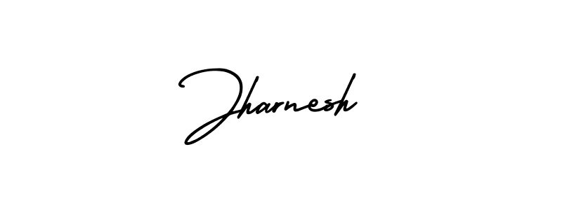 Jharnesh stylish signature style. Best Handwritten Sign (AmerikaSignatureDemo-Regular) for my name. Handwritten Signature Collection Ideas for my name Jharnesh. Jharnesh signature style 3 images and pictures png