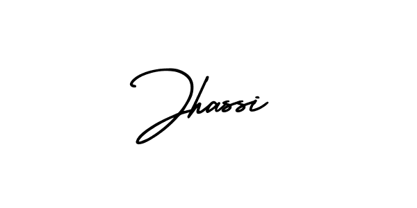 How to make Jhassi name signature. Use AmerikaSignatureDemo-Regular style for creating short signs online. This is the latest handwritten sign. Jhassi signature style 3 images and pictures png