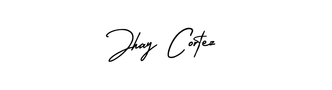 You should practise on your own different ways (AmerikaSignatureDemo-Regular) to write your name (Jhay Cortez) in signature. don't let someone else do it for you. Jhay Cortez signature style 3 images and pictures png