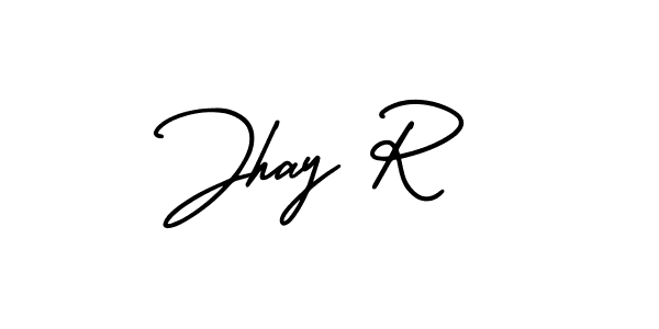 How to make Jhay R name signature. Use AmerikaSignatureDemo-Regular style for creating short signs online. This is the latest handwritten sign. Jhay R signature style 3 images and pictures png