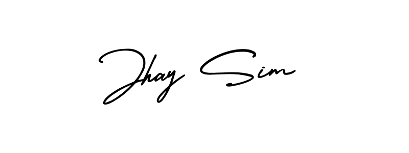 How to Draw Jhay Sim signature style? AmerikaSignatureDemo-Regular is a latest design signature styles for name Jhay Sim. Jhay Sim signature style 3 images and pictures png