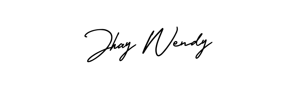 if you are searching for the best signature style for your name Jhay Wendy. so please give up your signature search. here we have designed multiple signature styles  using AmerikaSignatureDemo-Regular. Jhay Wendy signature style 3 images and pictures png