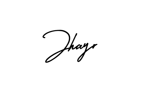 The best way (AmerikaSignatureDemo-Regular) to make a short signature is to pick only two or three words in your name. The name Jhayr include a total of six letters. For converting this name. Jhayr signature style 3 images and pictures png