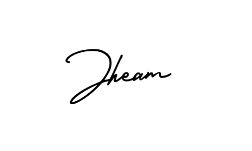 The best way (AmerikaSignatureDemo-Regular) to make a short signature is to pick only two or three words in your name. The name Jheam include a total of six letters. For converting this name. Jheam signature style 3 images and pictures png