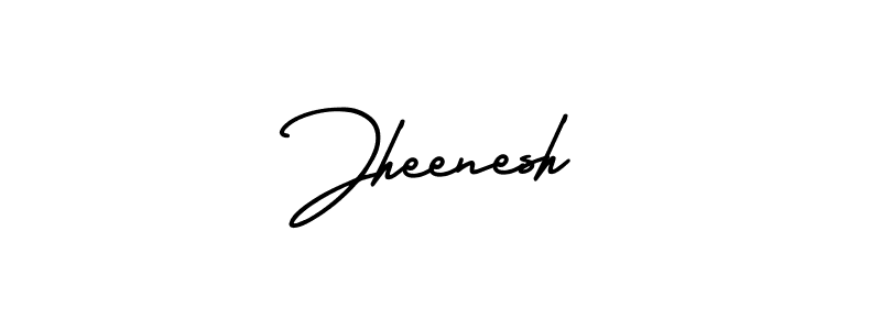 You should practise on your own different ways (AmerikaSignatureDemo-Regular) to write your name (Jheenesh) in signature. don't let someone else do it for you. Jheenesh signature style 3 images and pictures png