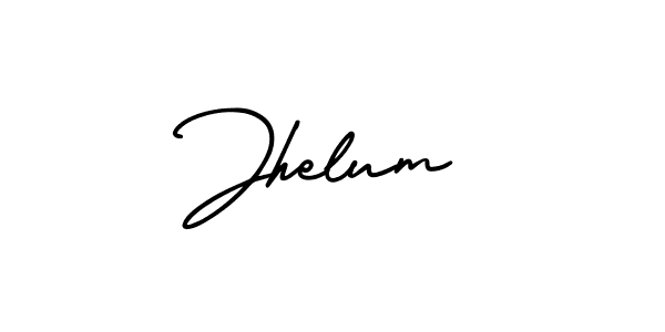 Jhelum stylish signature style. Best Handwritten Sign (AmerikaSignatureDemo-Regular) for my name. Handwritten Signature Collection Ideas for my name Jhelum. Jhelum signature style 3 images and pictures png