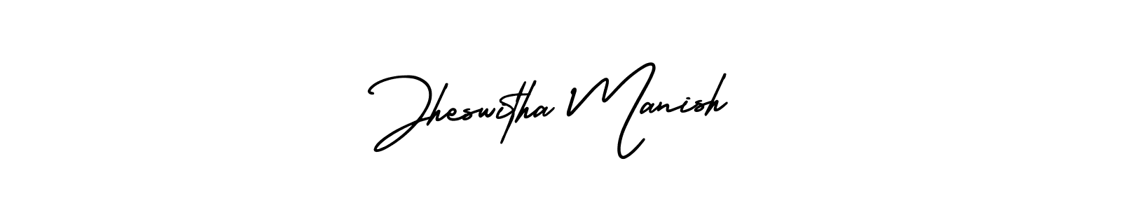 Use a signature maker to create a handwritten signature online. With this signature software, you can design (AmerikaSignatureDemo-Regular) your own signature for name Jheswitha Manish. Jheswitha Manish signature style 3 images and pictures png