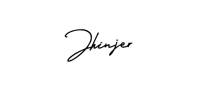 The best way (AmerikaSignatureDemo-Regular) to make a short signature is to pick only two or three words in your name. The name Jhinjer include a total of six letters. For converting this name. Jhinjer signature style 3 images and pictures png