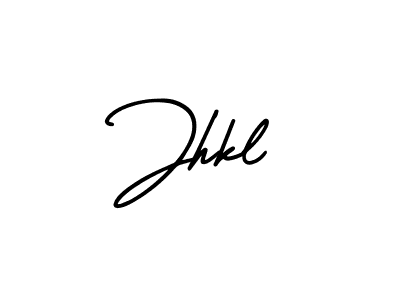 How to make Jhkl name signature. Use AmerikaSignatureDemo-Regular style for creating short signs online. This is the latest handwritten sign. Jhkl signature style 3 images and pictures png