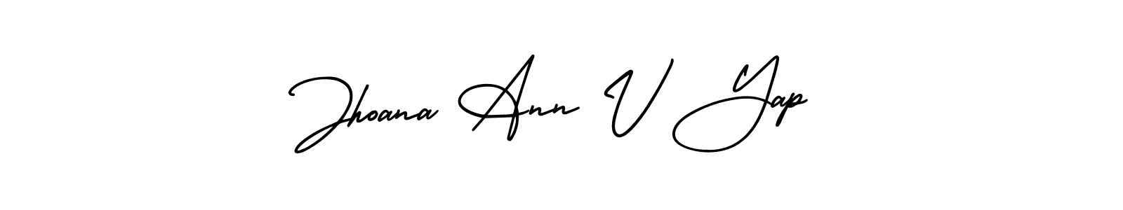 Jhoana Ann V Yap stylish signature style. Best Handwritten Sign (AmerikaSignatureDemo-Regular) for my name. Handwritten Signature Collection Ideas for my name Jhoana Ann V Yap. Jhoana Ann V Yap signature style 3 images and pictures png