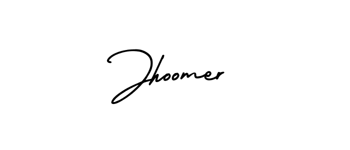 How to make Jhoomer name signature. Use AmerikaSignatureDemo-Regular style for creating short signs online. This is the latest handwritten sign. Jhoomer signature style 3 images and pictures png