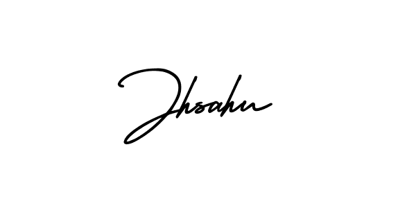 You should practise on your own different ways (AmerikaSignatureDemo-Regular) to write your name (Jhsahu) in signature. don't let someone else do it for you. Jhsahu signature style 3 images and pictures png