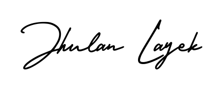 Stand out with a creative autograph for Jhulan Layek. The AmerikaSignatureDemo-Regular styling blends modern aesthetics with classic signature flourishes. Jhulan Layek signature style 3 images and pictures png