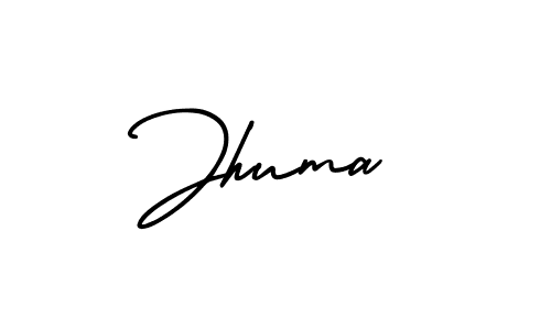 You should practise on your own different ways (AmerikaSignatureDemo-Regular) to write your name (Jhuma) in signature. don't let someone else do it for you. Jhuma signature style 3 images and pictures png
