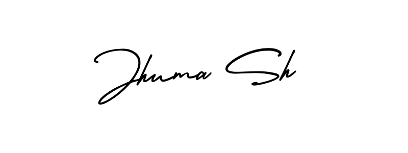 How to make Jhuma Sh signature? AmerikaSignatureDemo-Regular is a professional autograph style. Create handwritten signature for Jhuma Sh name. Jhuma Sh signature style 3 images and pictures png