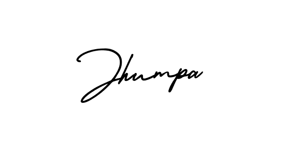 The best way (AmerikaSignatureDemo-Regular) to make a short signature is to pick only two or three words in your name. The name Jhumpa include a total of six letters. For converting this name. Jhumpa signature style 3 images and pictures png