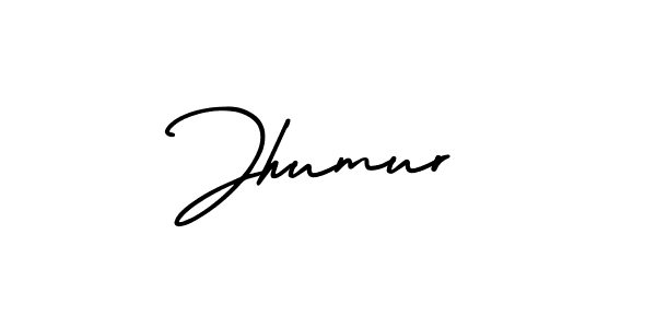 You should practise on your own different ways (AmerikaSignatureDemo-Regular) to write your name (Jhumur) in signature. don't let someone else do it for you. Jhumur signature style 3 images and pictures png