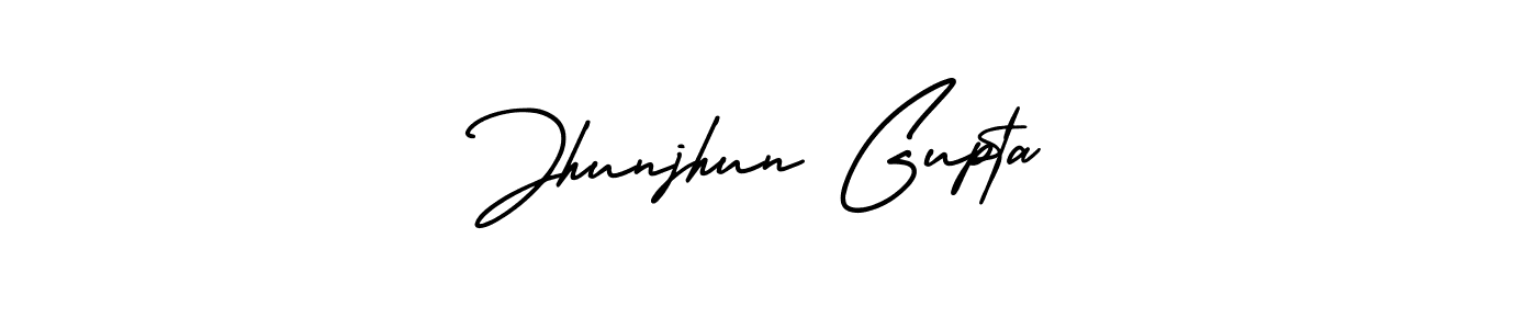How to make Jhunjhun Gupta name signature. Use AmerikaSignatureDemo-Regular style for creating short signs online. This is the latest handwritten sign. Jhunjhun Gupta signature style 3 images and pictures png