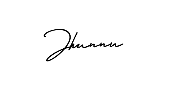 How to make Jhunnu name signature. Use AmerikaSignatureDemo-Regular style for creating short signs online. This is the latest handwritten sign. Jhunnu signature style 3 images and pictures png